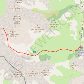 Trace GPS Col de Petit Jean, itinéraire, parcours