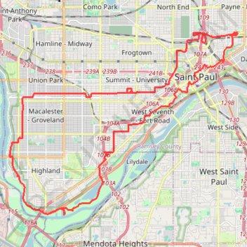 Trace GPS St Paul Cycling, itinéraire, parcours