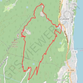 Trace GPS La Dent du Chat par la Grotte Parin et le Couloir Nord, itinéraire, parcours