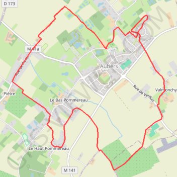 Trace GPS Vieux tilleul et vergers à Aubers, itinéraire, parcours