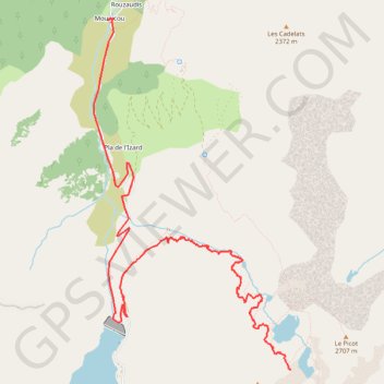 Trace GPS Descente depuis les étangs du Picot, itinéraire, parcours