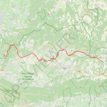 Trace GPS Massif des ocres du Luberon sur le GR 6, itinéraire, parcours