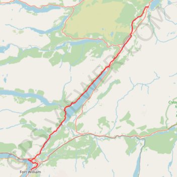 Trace GPS Great Glen Way (Fort William to Fort Augustus), itinéraire, parcours