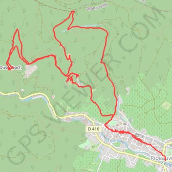 Trace GPS Les 3 châteaux de Ribeauvillé, itinéraire, parcours