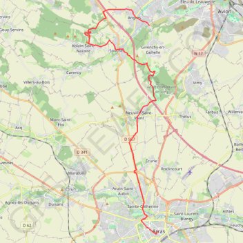 Trace GPS D'Angres à Arras, itinéraire, parcours