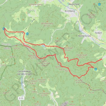 Trace GPS La boucle du Schlumpf, itinéraire, parcours