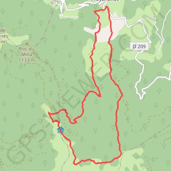 Trace GPS Boucle depuis Freychenet en versant Nord sous le Mont Fourcat, itinéraire, parcours