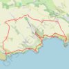 Trace GPS Treen - Logan Rock - Porthcurno - Rospletha Cliff - Porth Chapel - Cox Cliff - Porthgwarra, itinéraire, parcours