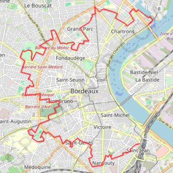 Trace GPS Bordeaux, itinéraire, parcours