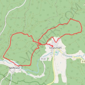 Trace GPS De Gesponsart à Neufmanil, itinéraire, parcours