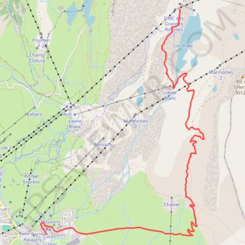 Trace GPS Alpe d'Huez - La Combe Charbonnière, itinéraire, parcours