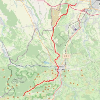 Trace GPS GR101 - Le Chemin de l'Ouest de Bigorre, itinéraire, parcours
