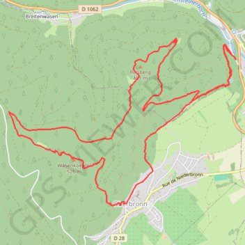 Trace GPS Balade sur les hauteurs de Niederbronn et château de Wasenbourg, itinéraire, parcours