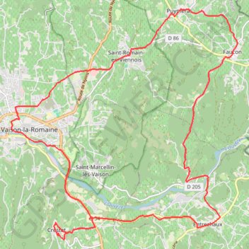 Trace GPS Les villages médiévaux - Vaison-la-Romaine, itinéraire, parcours