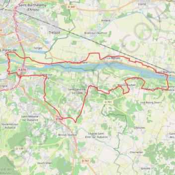 Trace GPS entre-loire-et-aubance St Mathurin 52 km, itinéraire, parcours