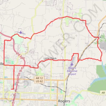 Trace GPS Bentonville - Avoca, itinéraire, parcours