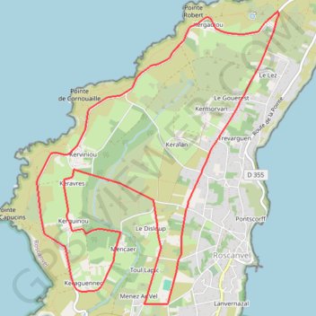 Trace GPS Troad an avel (Circuit du vent) - Camaret-sur-Mer, itinéraire, parcours