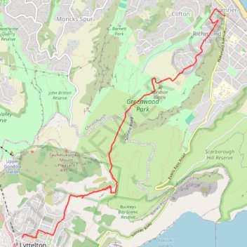 Trace GPS Lyttelton to Sumner Walk, itinéraire, parcours