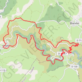 Trace GPS Gorges de la Vis - Le Moulin de la Foux - Vissec, itinéraire, parcours