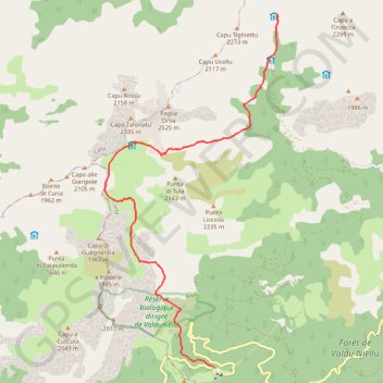 Trace GPS GR20 Castel Di Vergio - Tighjettu, itinéraire, parcours