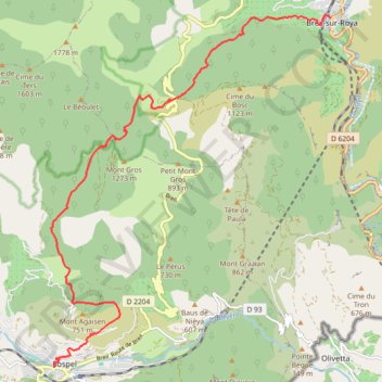 Trace GPS Breil-sur-Roya > Sospel (Via Alpina), itinéraire, parcours