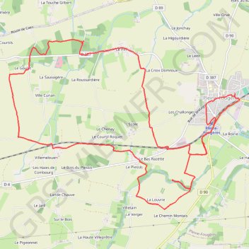 Trace GPS Circuit lande et bocage PLEINE FOUGERES, itinéraire, parcours