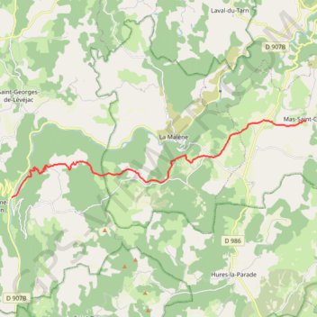 Trace GPS Les Vignes Mas Saint-Chèly, itinéraire, parcours