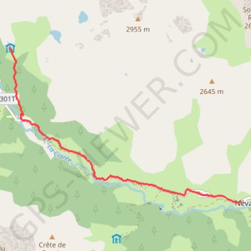 Trace GPS De Névache au refuge du Ricou, itinéraire, parcours