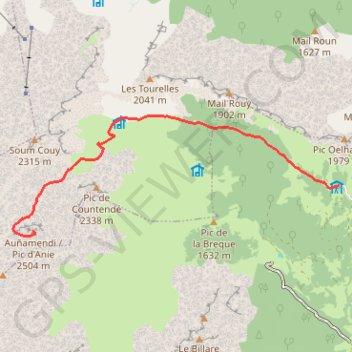 Trace GPS Le Pic d'Anie depuis le refuge de Labérouat, itinéraire, parcours