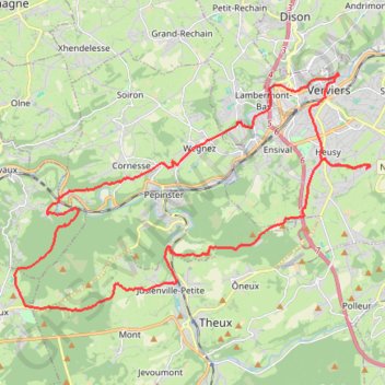Trace GPS Rando Hoëgne Vesdre Verviers, itinéraire, parcours