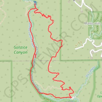 Trace GPS Solstice Canyon Loop, itinéraire, parcours