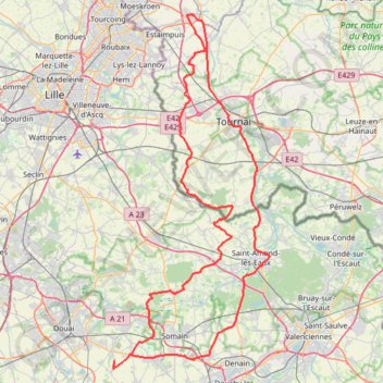 Trace GPS Route des Monts, itinéraire, parcours