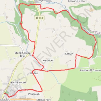 Trace GPS Landudec les 3 ormes, itinéraire, parcours