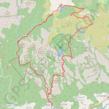 Trace GPS Gorges d'Héric - Col de Bertouyre - belvédère Caroux - sommet du Caroux - Hameau de Douch - Hameau d'Héric, itinéraire, parcours