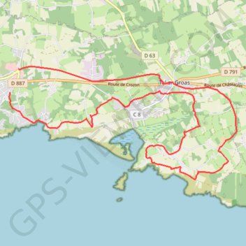 Trace GPS Crozon - Treboul, itinéraire, parcours