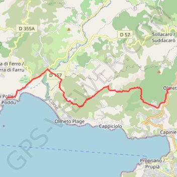 Trace GPS Mare e Monti Sud - De Porto Pollo à Olmeto, itinéraire, parcours