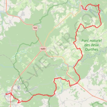 Trace GPS j1_La_Roche_en_ardennes_St_Hubert, itinéraire, parcours