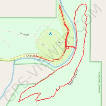 Trace GPS Hike in Villanueva State Park, itinéraire, parcours