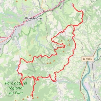 Trace GPS Col de l'Oeillon depuis Echalas, itinéraire, parcours