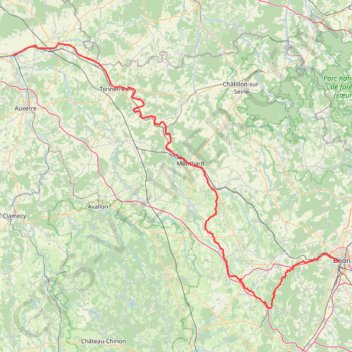 Trace GPS de Migennes à Dijon, itinéraire, parcours