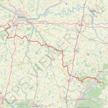Trace GPS GR123 De Clairy-Saulchoix (Somme) à Carlepont (Oise), itinéraire, parcours
