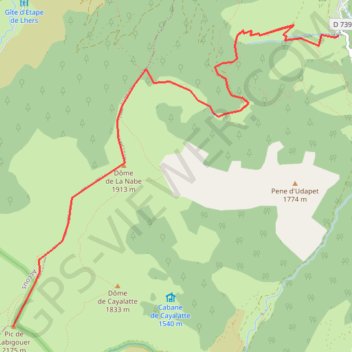 Trace GPS Pic de Labigouer depuis Borce, itinéraire, parcours