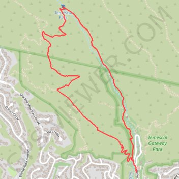 Trace GPS Temescal Falls, itinéraire, parcours