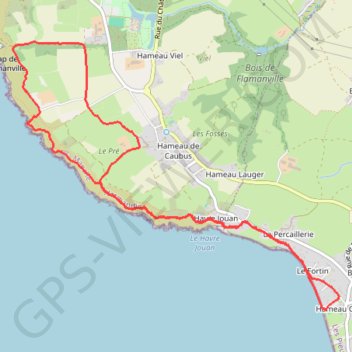 Trace GPS Sciotot (Commune de Les Pieux) 50340, itinéraire, parcours