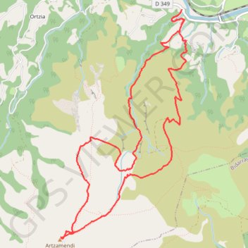 Trace GPS Artzamendi-plateau vert-canyon, itinéraire, parcours