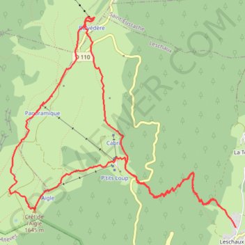 Trace GPS Bauges - Cret de Chatillon - Trace, itinéraire, parcours