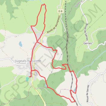 Trace GPS Huit de la Couze à la Tourmente - Jugeals-Nazareth, itinéraire, parcours