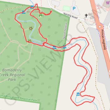 Trace GPS Bomaderry Creek Walk, itinéraire, parcours