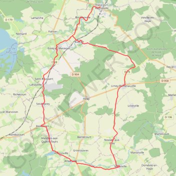 Trace GPS Les paysages de l'Histoire - Thiaucourt-Regniéville, itinéraire, parcours