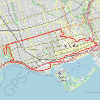 Trace GPS Toronto City Loop, itinéraire, parcours